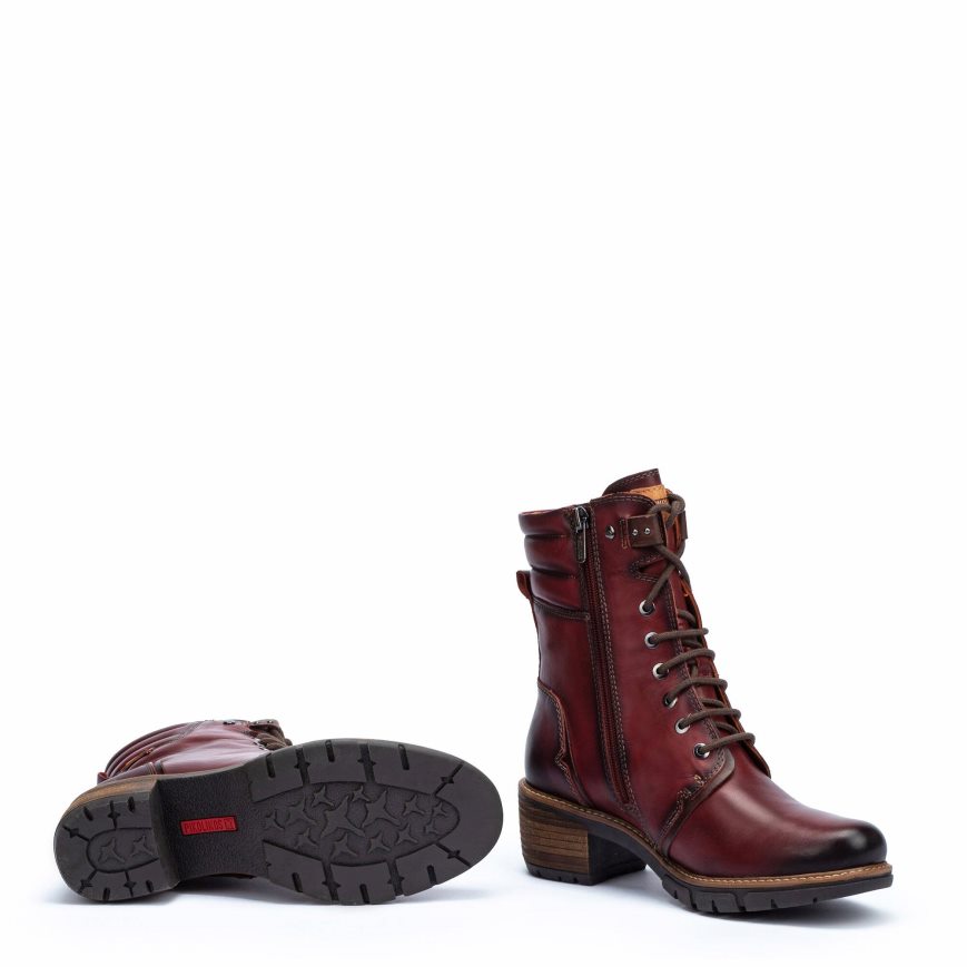 Women's Pikolinos SAN SEBASTIAN Ankle Boots Burgundy | NZ J19A3Q5